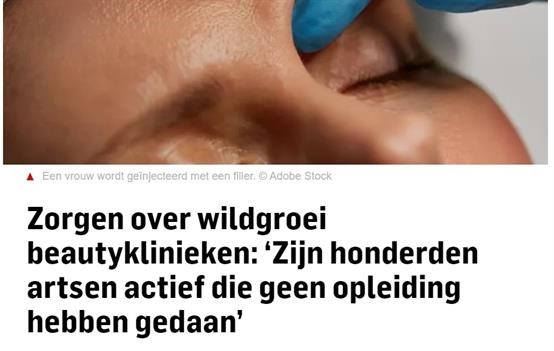 AD artikel 'Zorgen over wildgroei beautyklinieken'